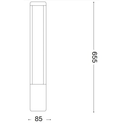 Ideal Lux - Candeeiro exterior LED TIFONE LED/8,5W/230V 65,5 cm IP65 antracite