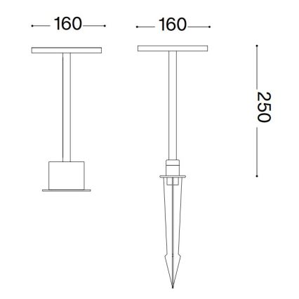 Ideal Lux - Candeeiro exterior LED TOFFEE LED/11W/230V CRI 90 IP65 antracite