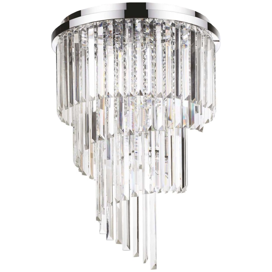 Ideal Lux - Candeeiro integrado de cristal CARLTON 12xE14/40W/230V diâmetro 50 cm cromado brilhante
