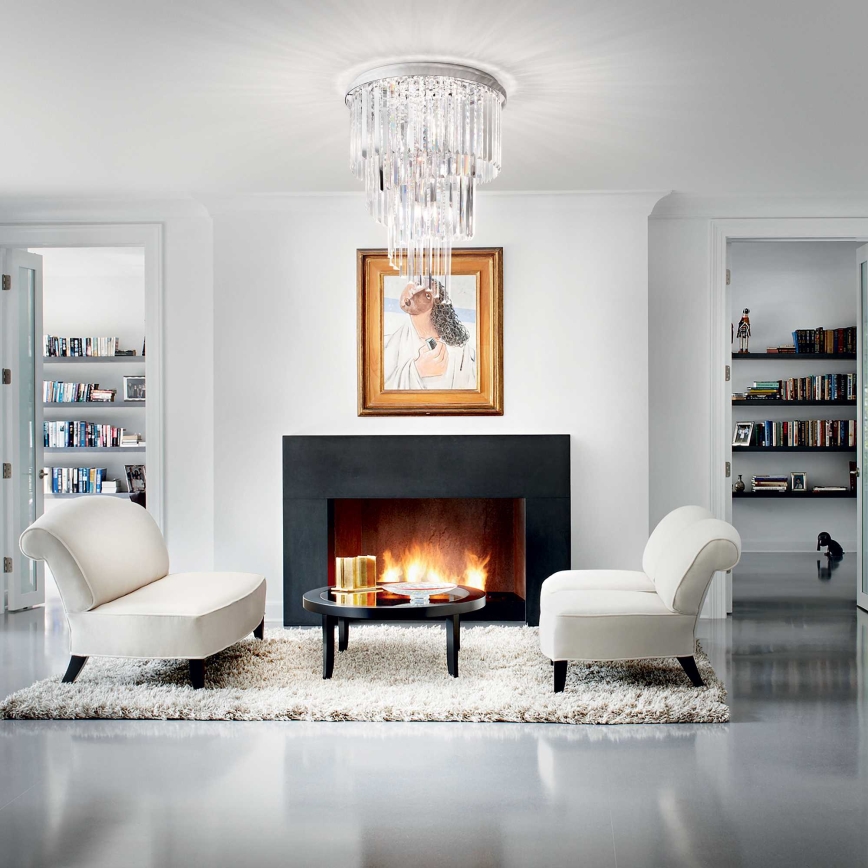 Ideal Lux - Candeeiro integrado de cristal CARLTON 12xE14/40W/230V diâmetro 50 cm cromado brilhante