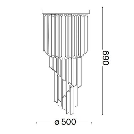 Ideal Lux - Candeeiro integrado de cristal CARLTON 12xE14/40W/230V diâmetro 50 cm cromado brilhante