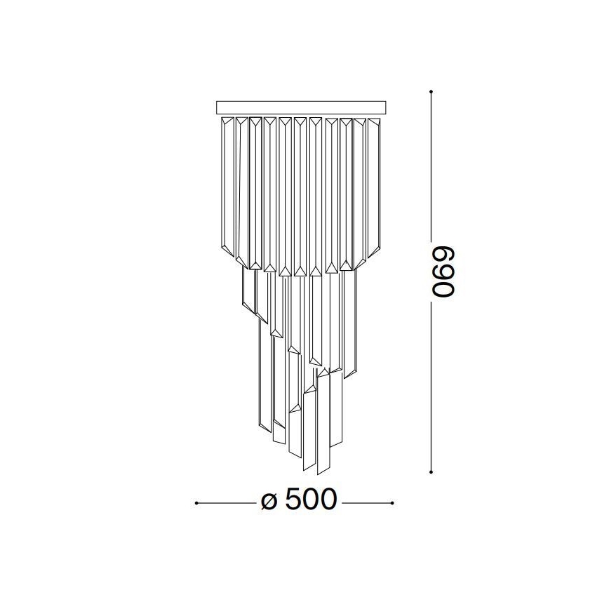 Ideal Lux - Candeeiro integrado de cristal CARLTON 12xE14/40W/230V diâmetro 50 cm cromado brilhante
