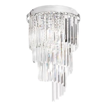 Ideal Lux - Candeeiro integrado de cristal CARLTON 8xE14/40W/230V diâmetro 40 cm cromado brilhante