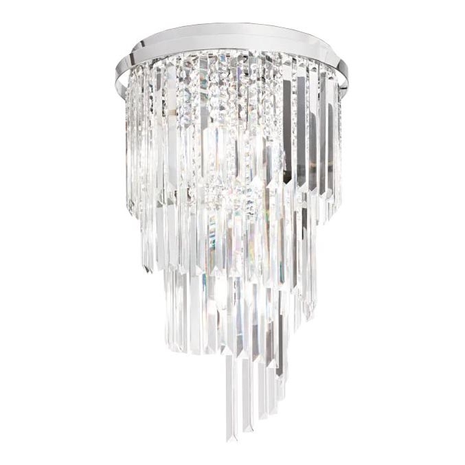 Ideal Lux - Candeeiro integrado de cristal CARLTON 8xE14/40W/230V diâmetro 40 cm cromado brilhante