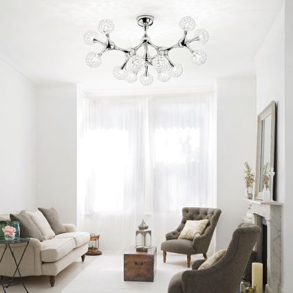 Ideal Lux - Candeeiro integrado de cristal NODI 15xG9/40W/230V cromado brilhante