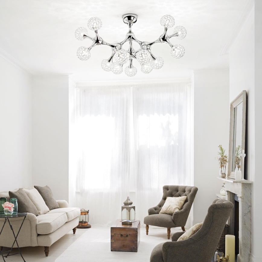 Ideal Lux - Candeeiro integrado de cristal NODI 15xG9/40W/230V cromado brilhante