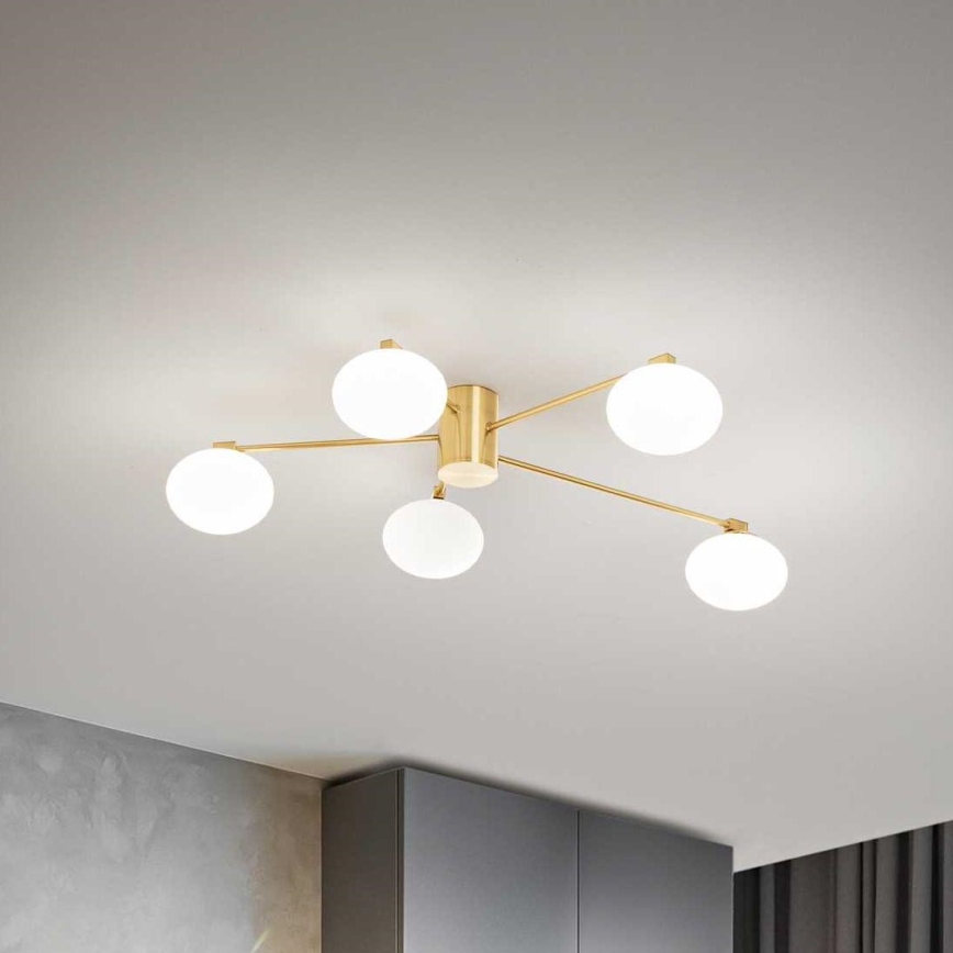 Ideal Lux - Candeeiro  integrado LED HERMES 5xG9/3W/230V diâmetro 90 cm dourado