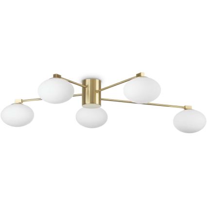 Ideal Lux - Candeeiro  integrado LED HERMES 5xG9/3W/230V diâmetro 90 cm dourado