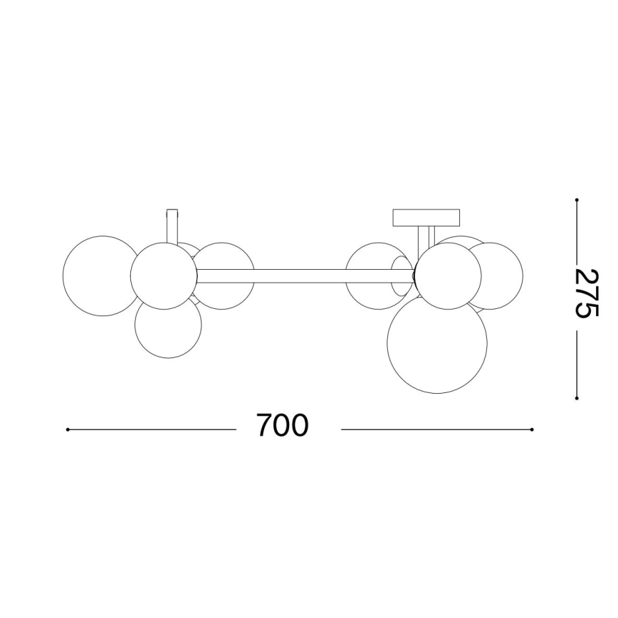 Ideal Lux - Candeeiro  integrado LED PERLAGE 10xG9/3W/230V diâmetro 70 cm dourado/branco