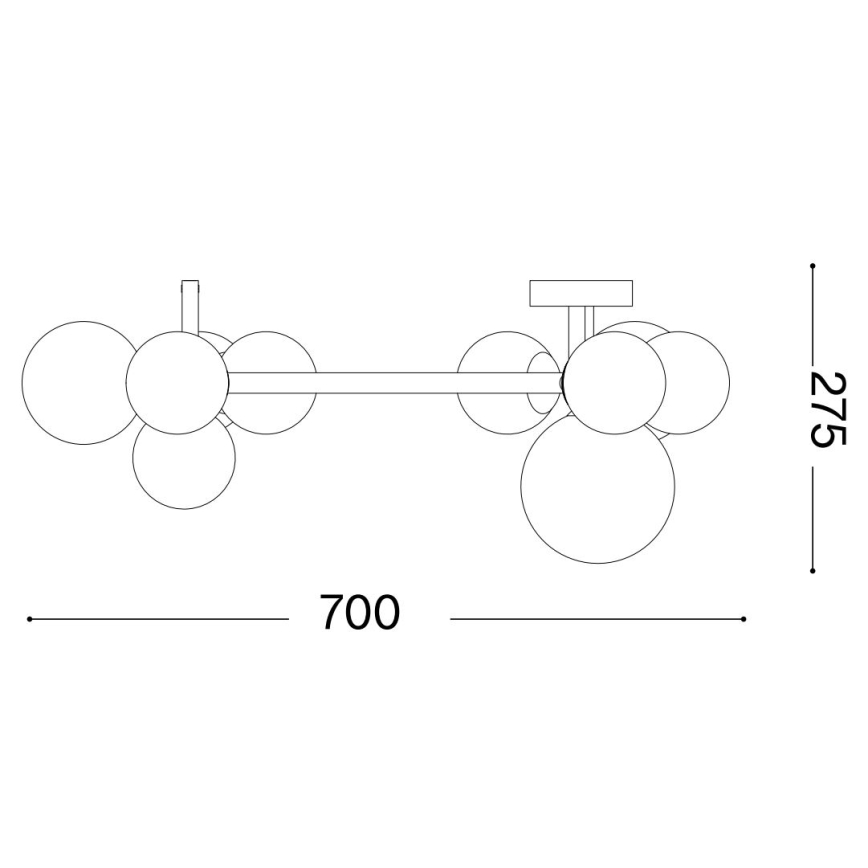 Ideal Lux - Candeeiro  integrado LED PERLAGE 10xG9/3W/230V diâmetro 70 cm dourado/fumado