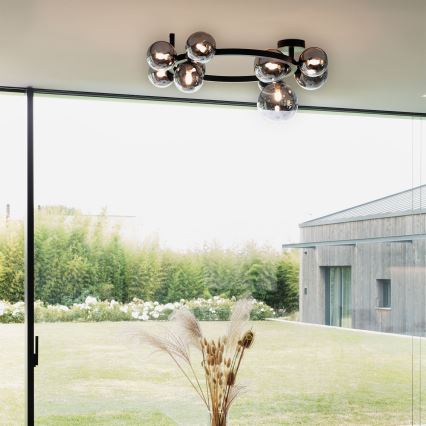 Ideal Lux - Candeeiro  integrado LED PERLAGE 10xG9/3W/230V diâmetro 70 cm preto/fumado