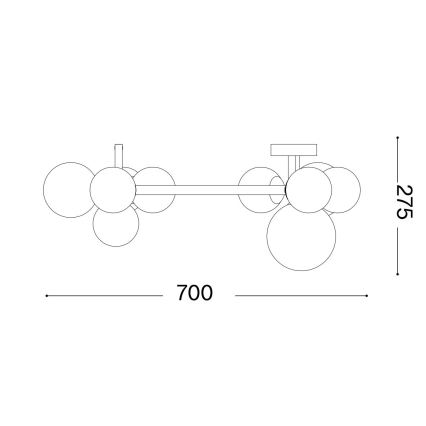 Ideal Lux - Candeeiro  integrado LED PERLAGE 10xG9/3W/230V diâmetro 70 cm preto/fumado