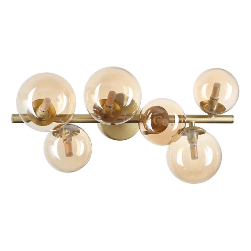 Ideal Lux - Candeeiro  integrado LED PERLAGE 6xG9/3W/230V 49 cm dourado/fumado