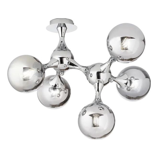 Ideal Lux - Candeeiro integrado NODI 5xE14/28W/230V cromado brilhante
