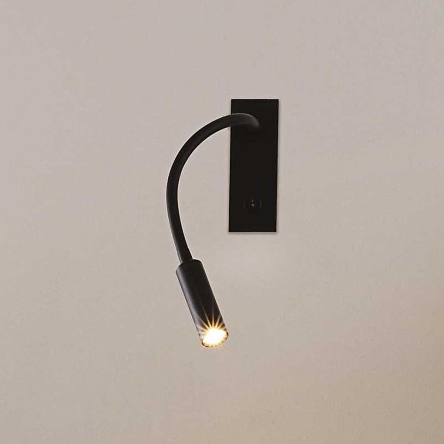 Ideal Lux - Candeeiro pequeno flexível LED IO LED/3W/230V CRI 90 preto