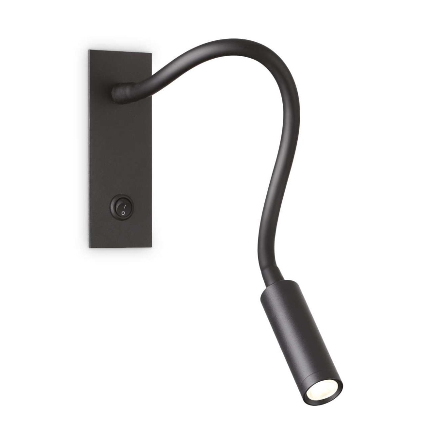 Ideal Lux - Candeeiro pequeno flexível LED IO LED/3W/230V CRI 90 preto