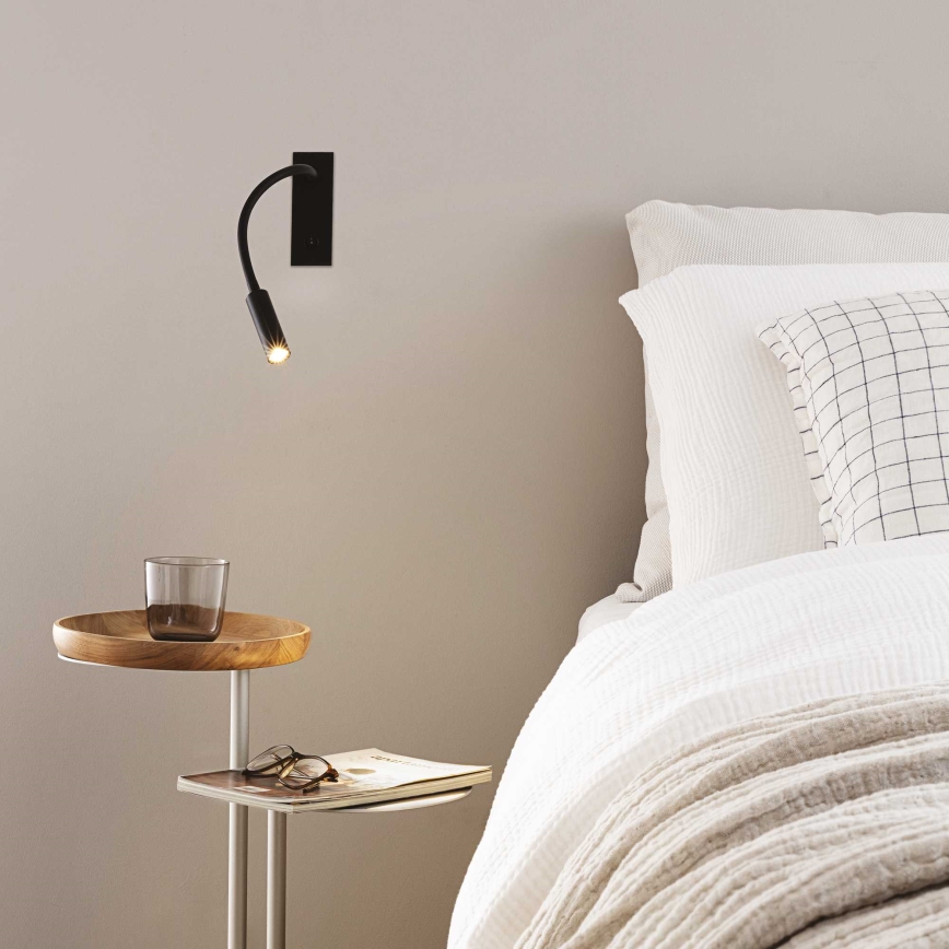 Ideal Lux - Candeeiro pequeno flexível LED IO LED/3W/230V CRI 90 preto
