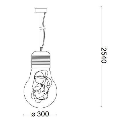 Ideal Lux - Candeeiro suspenso 1xE27/60W/230V diâmetro 30 cm