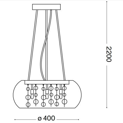 Ideal Lux - Candeeiro suspenso AUDI 5xG9/40W/230V transparente