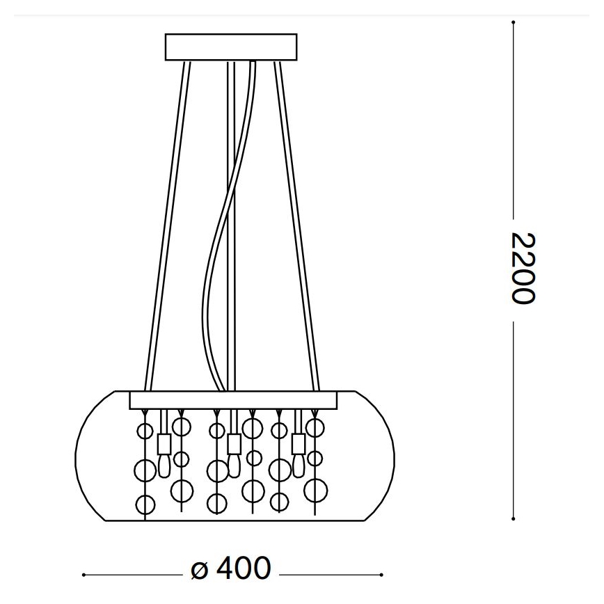Ideal Lux - Candeeiro suspenso AUDI 5xG9/40W/230V transparente