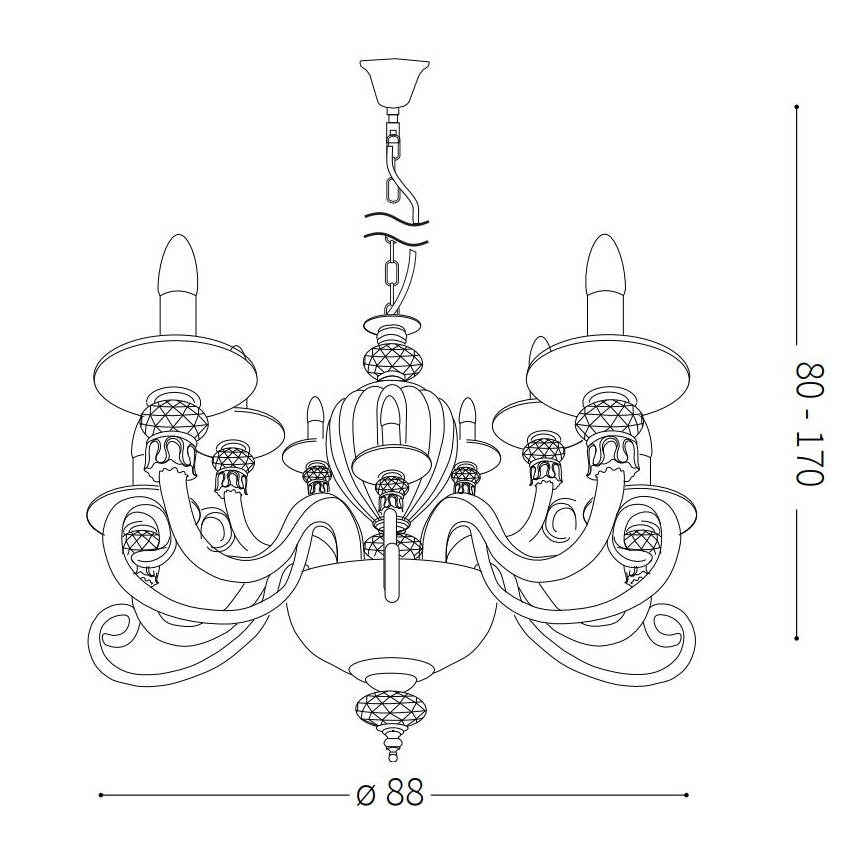 Ideal Lux - Candeeiro suspenso BARONET 15xE14/40W/230V