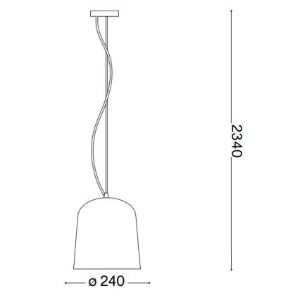 Ideal Lux - Candeeiro suspenso BISTRO 1xE27/60W/230V diâmetro 24 cm fumado
