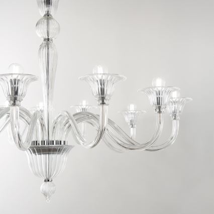 Ideal Lux - Candeeiro suspenso BRIGITTA 12xE14/40W/230V diâmetro 120 cm transparente