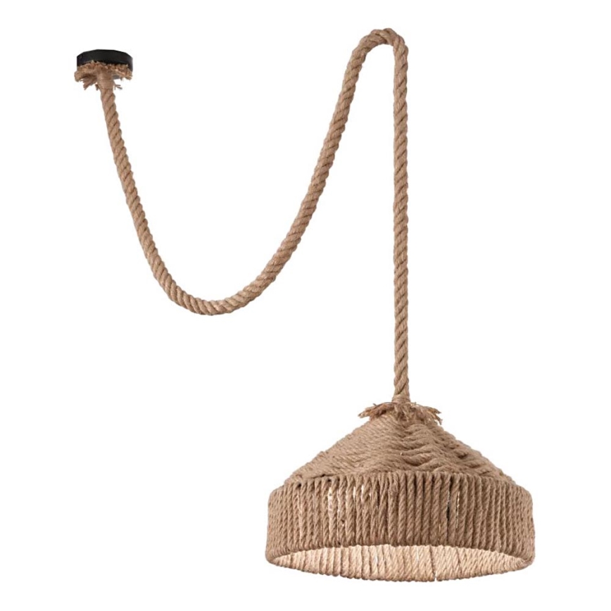 Ideal Lux - Candeeiro suspenso CANAPA 1xE27/15W/230V diâmetro 41 cm castanho
