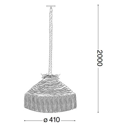 Ideal Lux - Candeeiro suspenso CANAPA 1xE27/15W/230V diâmetro 41 cm castanho