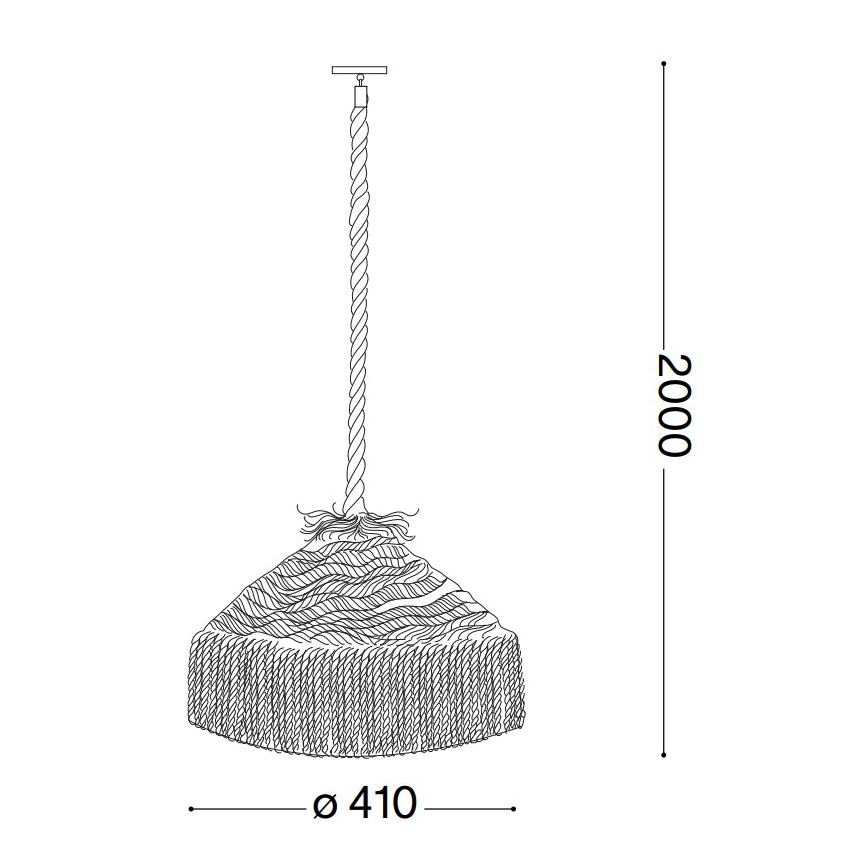 Ideal Lux - Candeeiro suspenso CANAPA 1xE27/15W/230V diâmetro 41 cm castanho