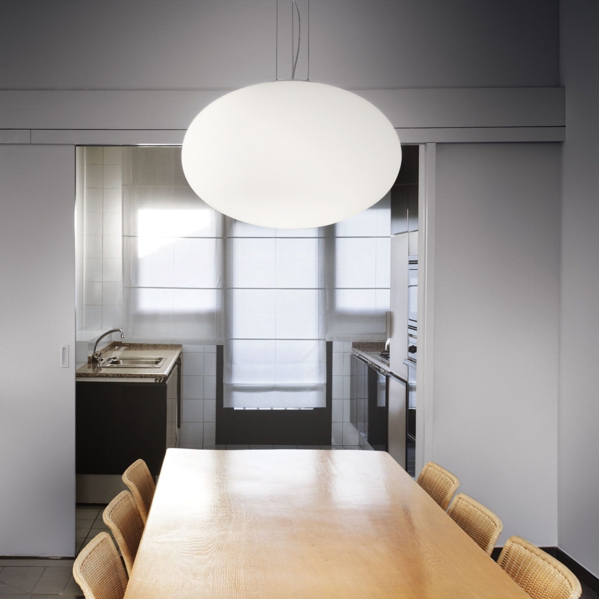 Ideal Lux - Candeeiro suspenso CANDY 1xE27/42W/230V diâmetro 50 cm branco