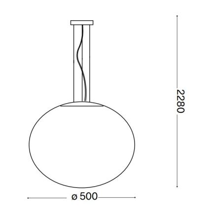 Ideal Lux - Candeeiro suspenso CANDY 1xE27/42W/230V diâmetro 50 cm branco