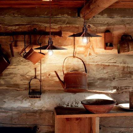 Ideal Lux - Candeeiro suspenso CANTINA 1xE27/42W/230V diâmetro 35 cm bronze