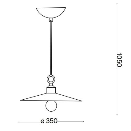 Ideal Lux - Candeeiro suspenso CANTINA 1xE27/42W/230V diâmetro 35 cm bronze
