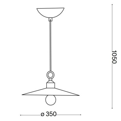 Ideal Lux - Candeeiro suspenso CANTINA 1xE27/42W/230V diâmetro 35 cm cobre