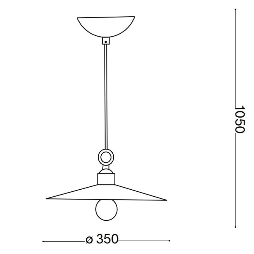 Ideal Lux - Candeeiro suspenso CANTINA 1xE27/42W/230V diâmetro 35 cm cobre