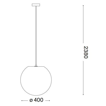 Ideal Lux - Candeeiro suspenso CARTA 1xE27/25W/230V diâmetro 40 cm branco