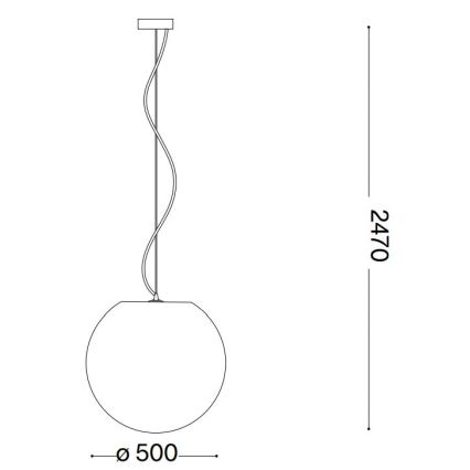 Ideal Lux - Candeeiro suspenso CARTA 1xE27/25W/230V diâmetro 50 cm branco