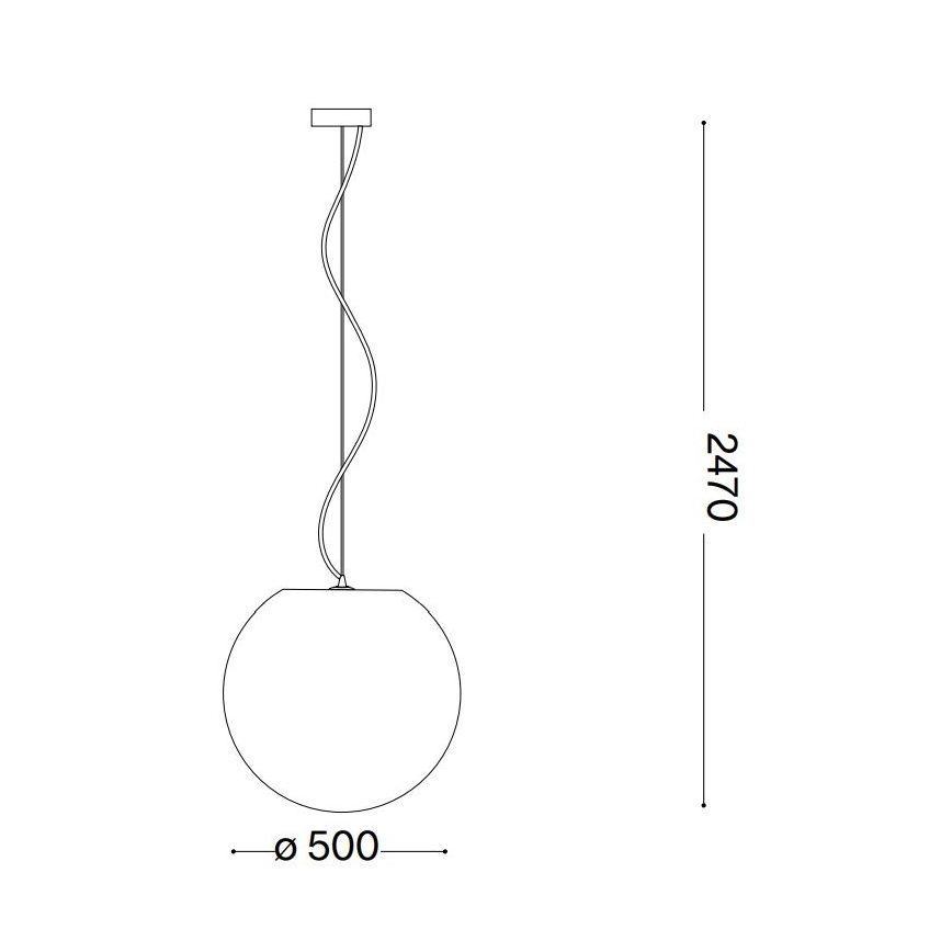 Ideal Lux - Candeeiro suspenso CARTA 1xE27/25W/230V diâmetro 50 cm branco