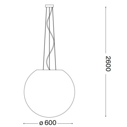 Ideal Lux - Candeeiro suspenso CARTA 1xE27/60W/230V diâmetro 60 cm branco