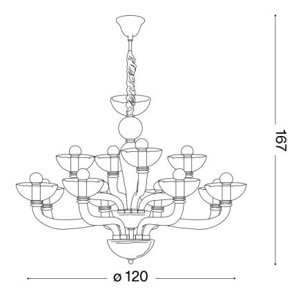 Ideal Lux - Candeeiro suspenso CASANOVA 16xE14/40W/230V diâmetro 120 cm branco