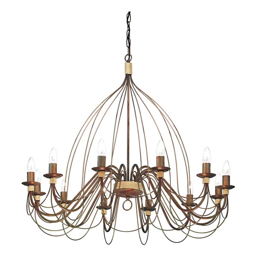 Ideal Lux - Candeeiro suspenso CORTE 12xE14/40W/230V diâmetro 95 cm cobre