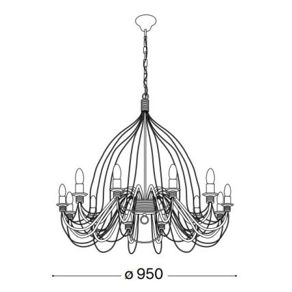 Ideal Lux - Candeeiro suspenso CORTE 12xE14/40W/230V diâmetro 95 cm cobre