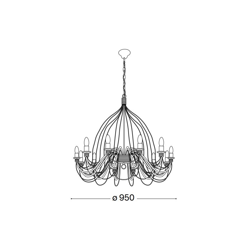 Ideal Lux - Candeeiro suspenso CORTE 12xE14/40W/230V diâmetro 95 cm cobre
