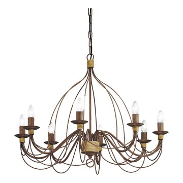 Ideal Lux - Candeeiro suspenso CORTE 8xE14/40W/230V diâmetro 80 cm cobre