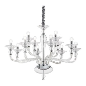 Ideal Lux - Candeeiro suspenso DANIELI 12xE14/40W/230V diâmetro 94 cm transparente