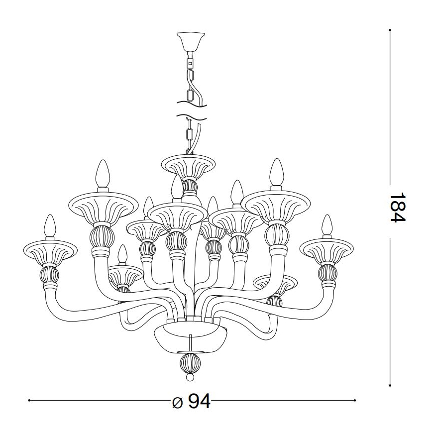 Ideal Lux - Candeeiro suspenso DANIELI 12xE14/40W/230V diâmetro 94 cm transparente