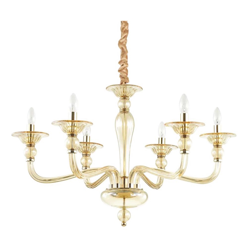Ideal Lux - Candeeiro suspenso DANIELI 6xE14/40W/230V diâmetro 85 cm latão