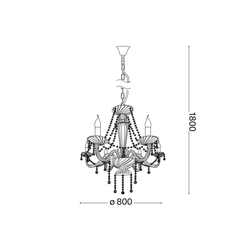 Ideal Lux - Candeeiro suspenso de cristal AMADEUS 8xE14/40W/230V diâmetro 80 cm transparente