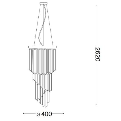 Ideal Lux - Candeeiro suspenso de cristal CARLTON 8xE14/40W/230V diâmetro 40 cm cromado brilhante